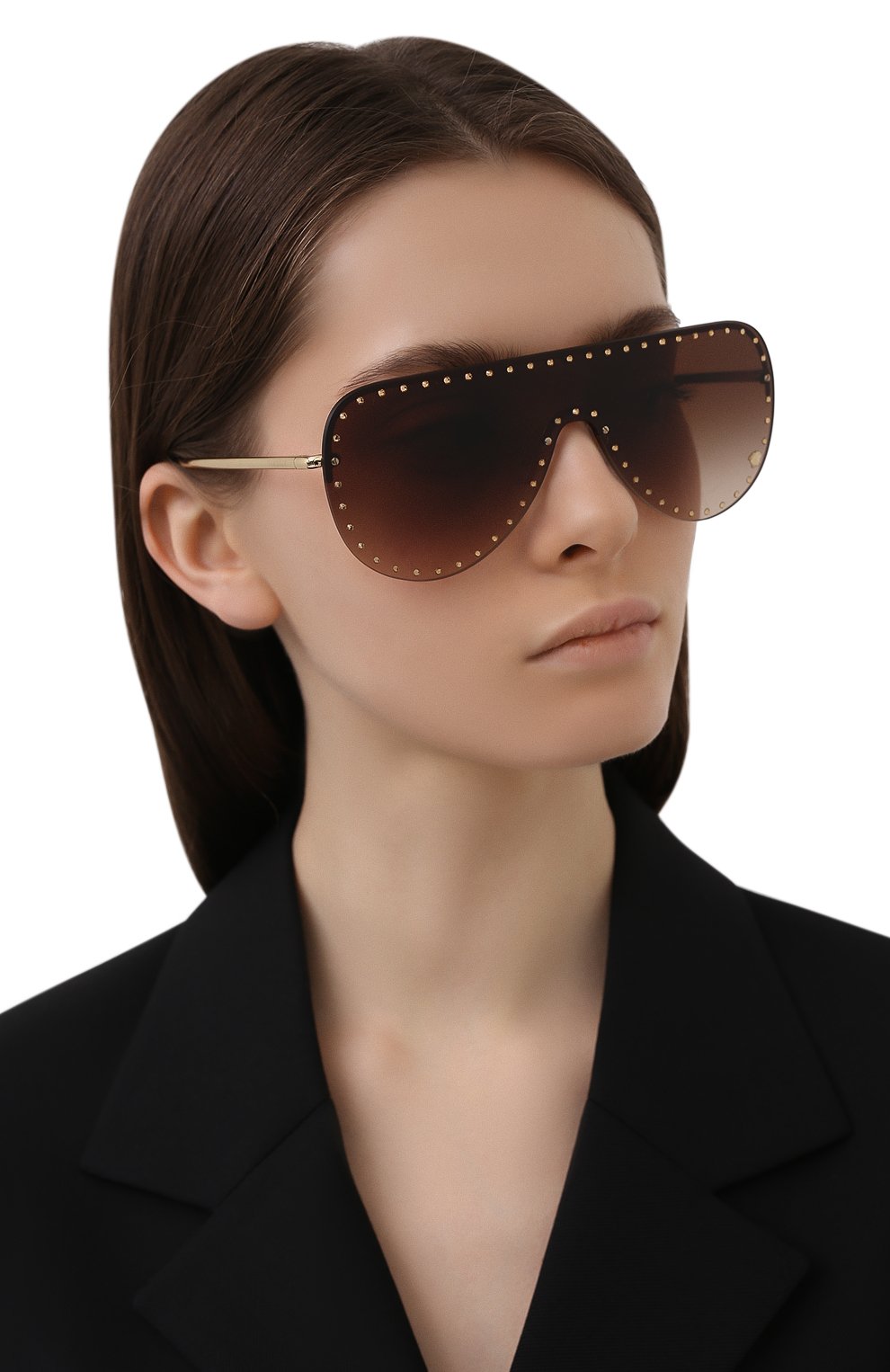 Солнцезащитные очки VERSACE коричневого цвета по цене 32300 руб., арт. 2230B-125213, фото 2 Солнцезащитные очки VERSACE, арт. 2230B-125213, фото 2