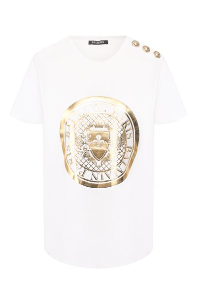 Женская хлопковая футболка BALMAIN, арт. SF11364/I195