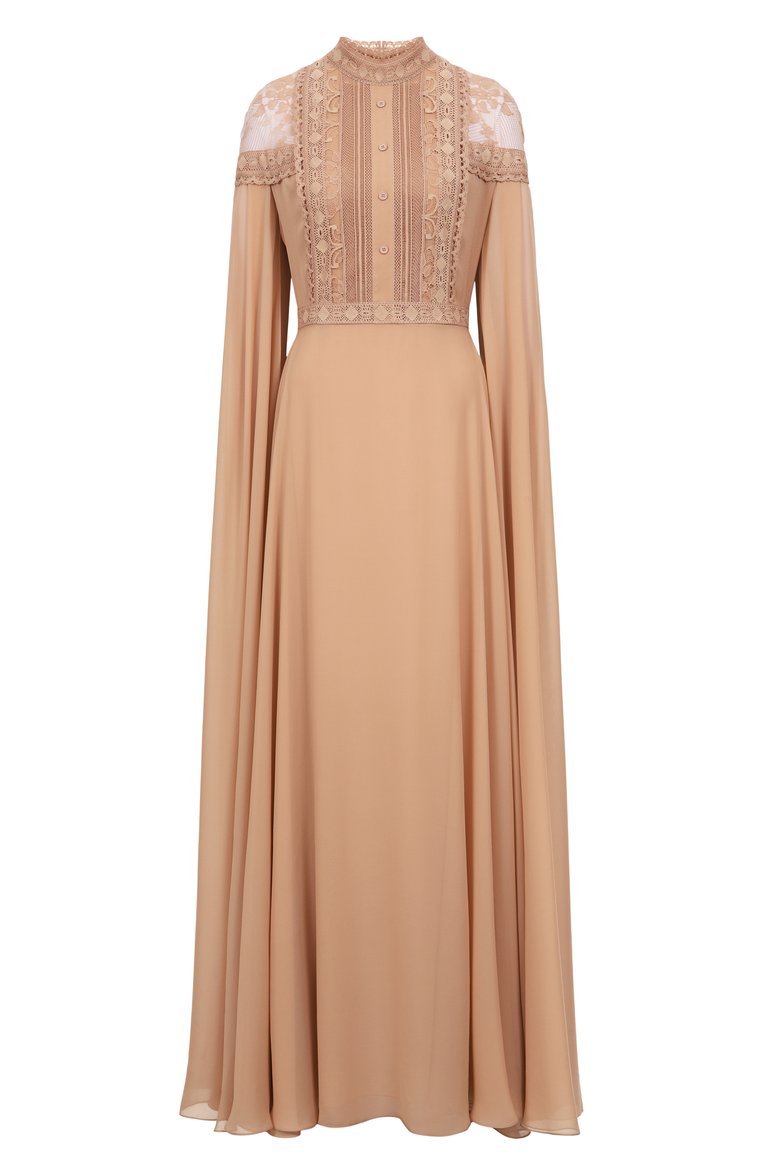 Платье из шелка и хлопка ELIE SAAB, арт. D0617NS25/SIL01, фото 1