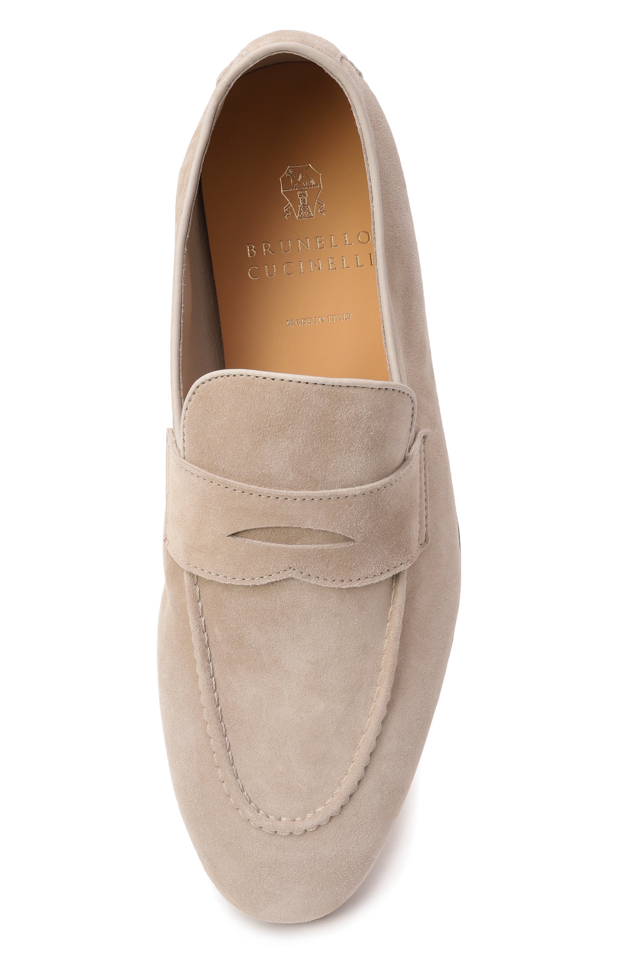Замшевые пенни-лоферы BRUNELLO CUCINELLI светло-бежевого цвета по цене 120500 руб., арт. MZUCAHG730, фото 6 Замшевые пенни-лоферы BRUNELLO CUCINELLI, арт. MZUCAHG730, фото 6