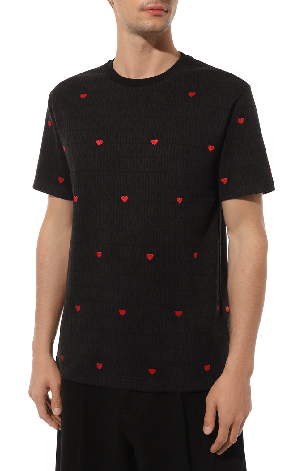 Хлопковая футболка MOSCHINO темно-серого цвета по цене 45000 руб., арт. A0706/7645, фото 3 Хлопковая футболка MOSCHINO, арт. A0706/7645, фото 3