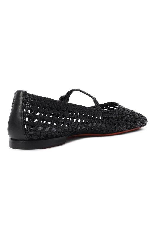 Кожаные балетки Santoni WAMG72160HA1SARX Чёрный  WAMG72160HA1SARX Фото 5