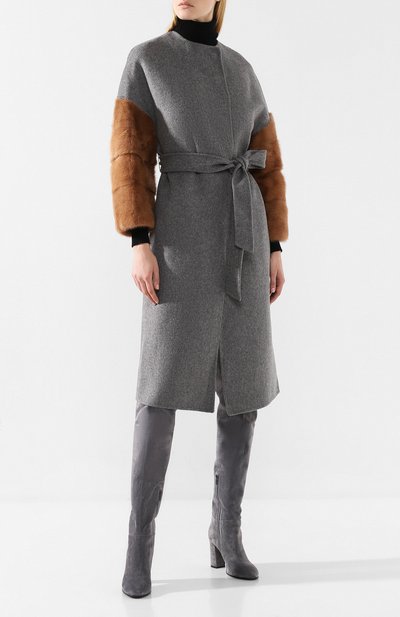 Шерстяное пальто AVA ADORE светло-серого цвета по цене 156500 руб., арт. EDITH/01 AA FW19, фото 2 Шерстяное пальто AVA ADORE, арт. EDITH/01 AA FW19, фото 2
