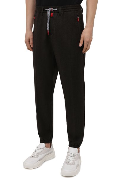 Джоггеры из шерсти и кашемира KITON коричневого цвета по цене 177000 руб., арт. UFPPZK0121A, фото 3 Джоггеры из шерсти и кашемира KITON, арт. UFPPZK0121A, фото 3