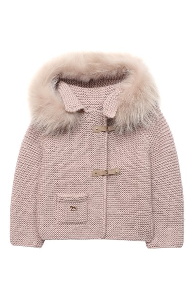 Шерстяной кардиган CASILDA Y JIMENA розового цвета по цене 31050 руб., арт. 774216028/5-6A, фото 1 Шерстяной кардиган CASILDA Y JIMENA, арт. 774216028/5-6A, фото 1