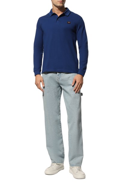 Хлопковое поло PAUL&SHARK синего цвета по цене 16650 руб., арт. C0P1001, фото 2 Хлопковое поло PAUL&SHARK, арт. C0P1001, фото 2