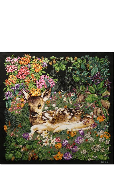 Шелковый платок с принтом GUCCI, арт. 513229/3G001, фото 3