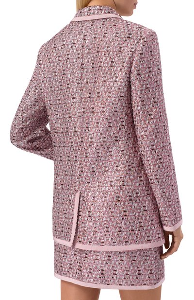 Твидовый жакет GIAMBATTISTA VALLI розового цвета по цене 471000 руб., арт. 25FWSVCA6105/74UBE, фото 4 Твидовый жакет GIAMBATTISTA VALLI, арт. 25FWSVCA6105/74UBE, фото 4