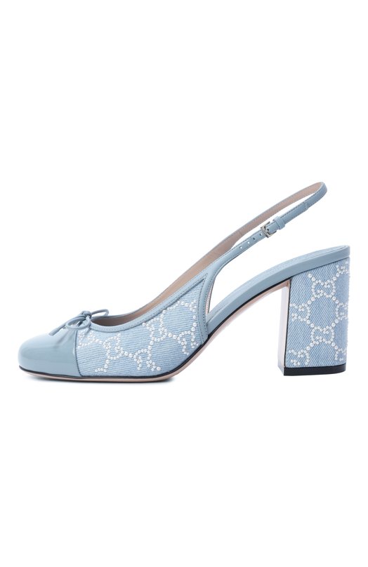 Комбинированные туфли New Marmont GG Gucci 854891/AAFWT Голубой  854891/AAFWT Фото 4
