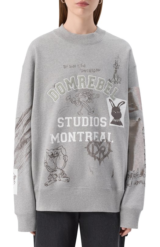 Хлопковый свитшот DOMREBEL C0LLEGE SWEATSHIRT Серый  C0LLEGE SWEATSHIRT Фото 3