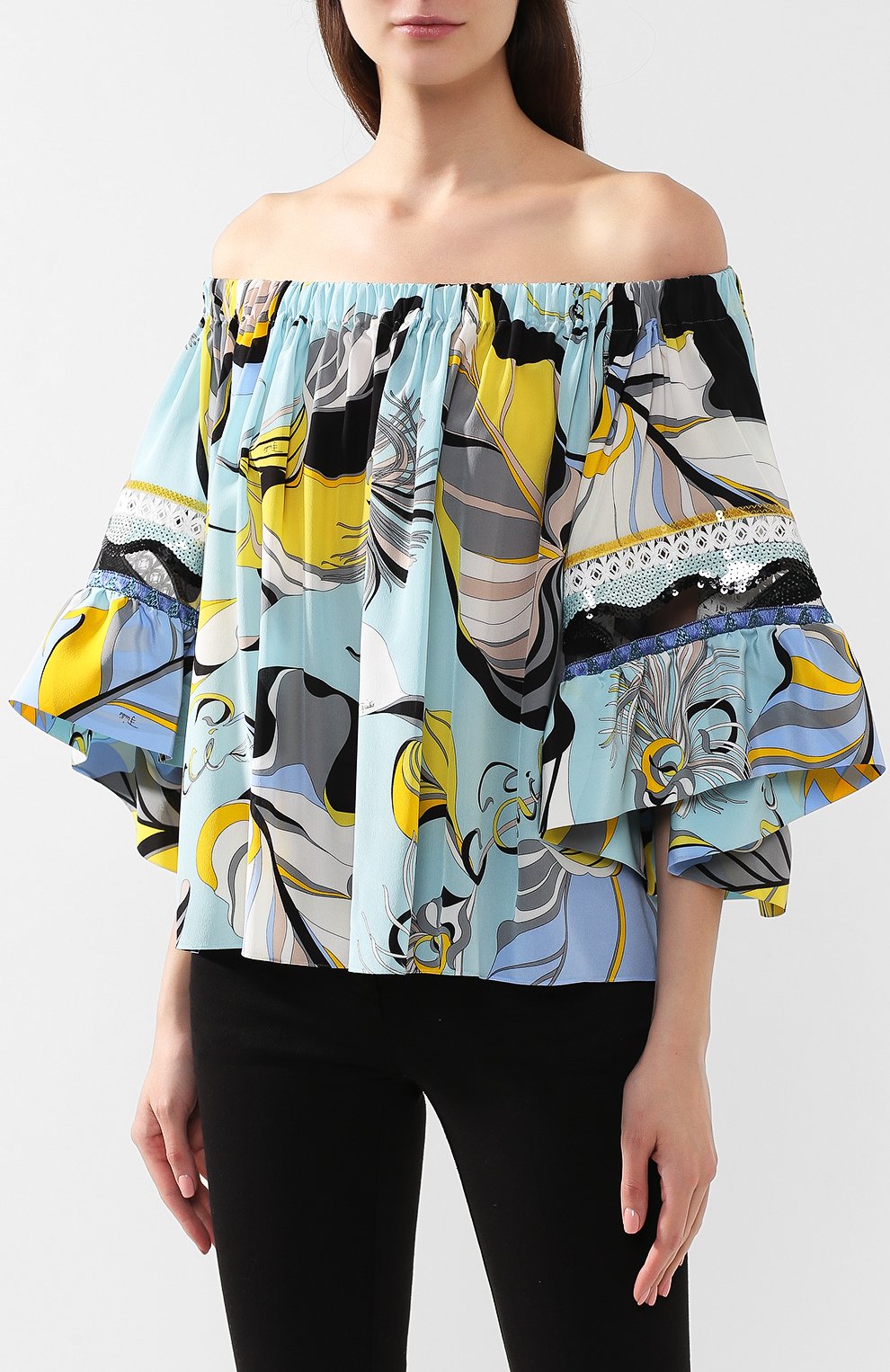 Шелковый топ EMILIO PUCCI, арт. 9ERM75/9E723, фото 3