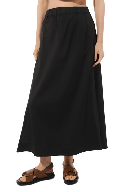 Хлопковая юбка WEEKEND MAX MARA черного цвета по цене 23410 руб., арт. RICETTA 23310101, фото 3 Хлопковая юбка WEEKEND MAX MARA, арт. RICETTA 23310101, фото 3