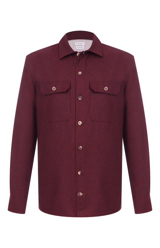 Шерстяная рубашка Brunello Cucinelli M038P0720 Бордовый M038P0720