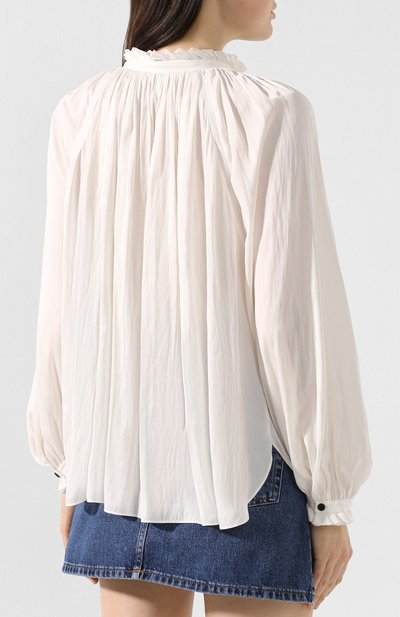 Блузка свободного кроя ZADIG AND VOLTAIRE белого цвета по цене 33950 руб., арт. SHCP3203F, фото 4 Блузка свободного кроя ZADIG AND VOLTAIRE, арт. SHCP3203F, фото 4