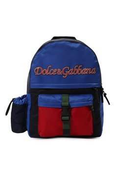 Детская рюкзак DOLCE & GABBANA синего цвета, арт. EM0125/AA632 | Фото 1 (Материал сплава: Проставлено; Нос: Не проставлено; Материал: Текстиль)