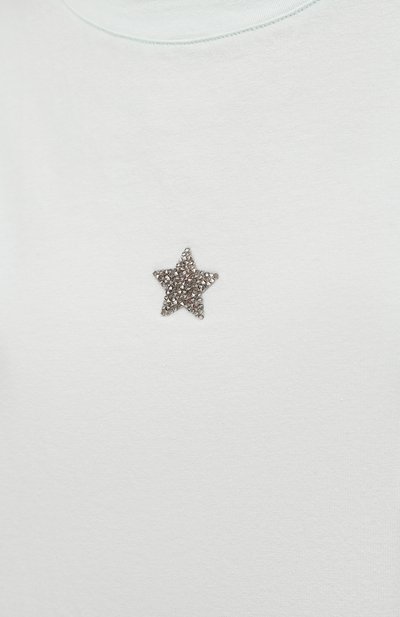 Хлопковая футболка LORENA ANTONIAZZI мятного цвета по цене 18500 руб., арт. P2258TS24A/9999, фото 5 Хлопковая футболка LORENA ANTONIAZZI, арт. P2258TS24A/9999, фото 5