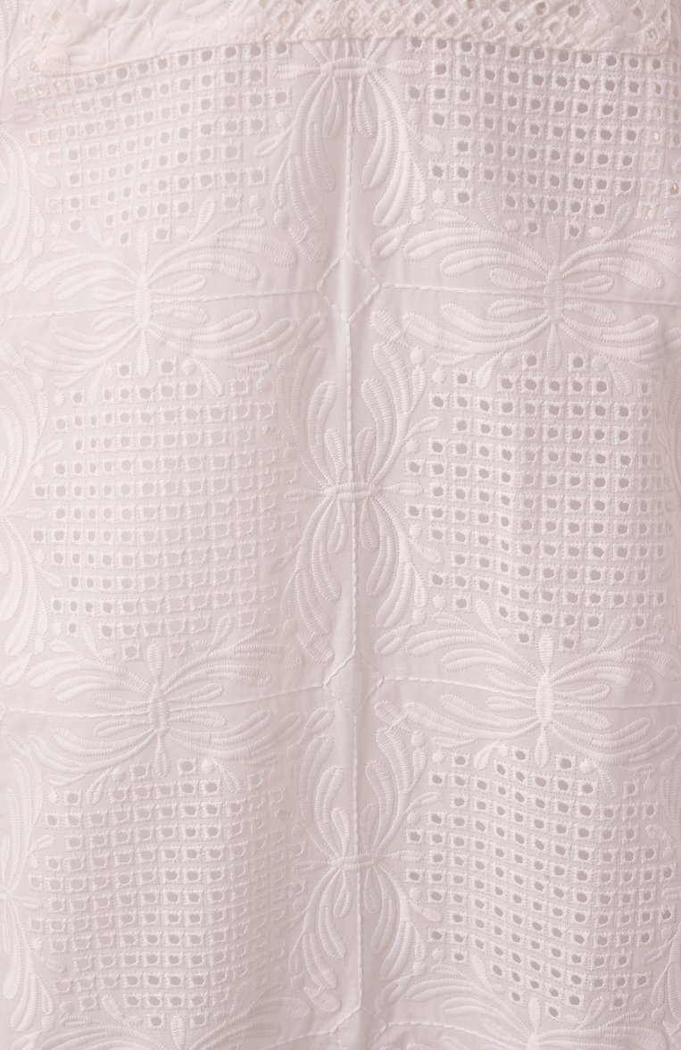 Женское платье GIAMBATTISTA VALLI белого цвета, арт. 25SSPVCL5223-25BR0 | Фото 6 (Материал сплава: Проставлено; Длина Ж (юбки, платья, шорты): Мини; Драгоценные камни: Проставлено; Рукава: Длинные; Женское Кросс-КТ: Платье-одежда; Случай: Повседневный; Стили: Кэжуэл; Материал внешний: Хлопок, Синтетический материал)