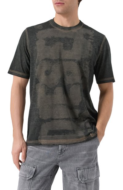 Футболка DIESEL темно-зеленого цвета по цене 11550 руб., арт. A17255/0EGBJ, фото 3 Футболка DIESEL, арт. A17255/0EGBJ, фото 3