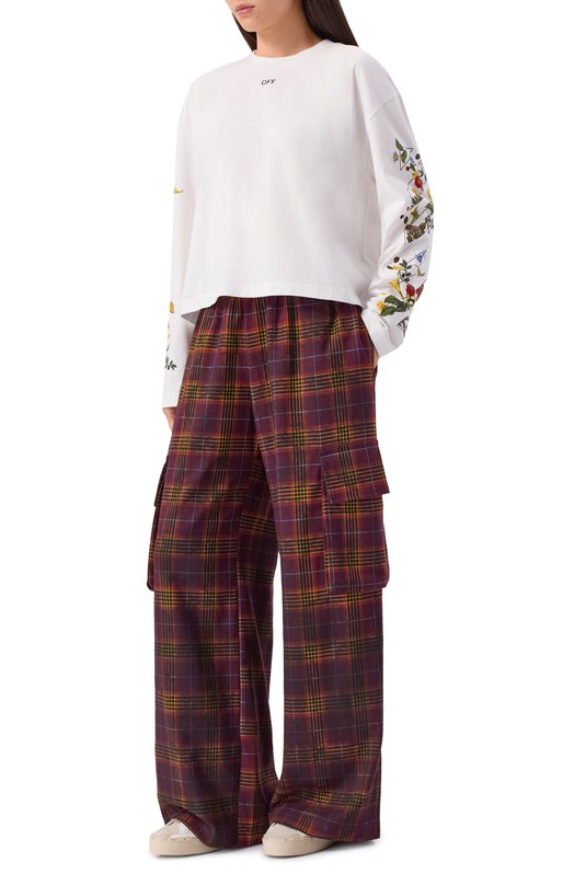 Хлопковый лонгслив Off-White 0WAB038F25JER001 Белый  0WAB038F25JER001 Фото 2