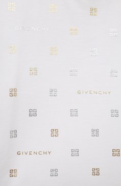 Детская хлопковая футболка GIVENCHY белого цвета, арт. H30076/6A-12A | Фото 3 (Девочки Кросс-КТ: футболка-одежда; Рукава: Короткие; Материал сплава: Проставлено; Материал внешний: Хлопок; Драгоценные камни: Проставлено; �Ростовка одежда: 7 лет | 122 см, 12 лет | 152 см, 9 лет | 134 см, 5 лет | 110 см)