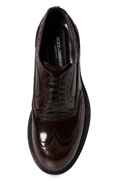 Кожаные дерби gonzaga DOLCE & GABBANA темно-коричневого цвета по цене 155000 руб., арт. A10922/A0792, фото 5 Кожаные дерби gonzaga DOLCE & GABBANA, арт. A10922/A0792, фото 5