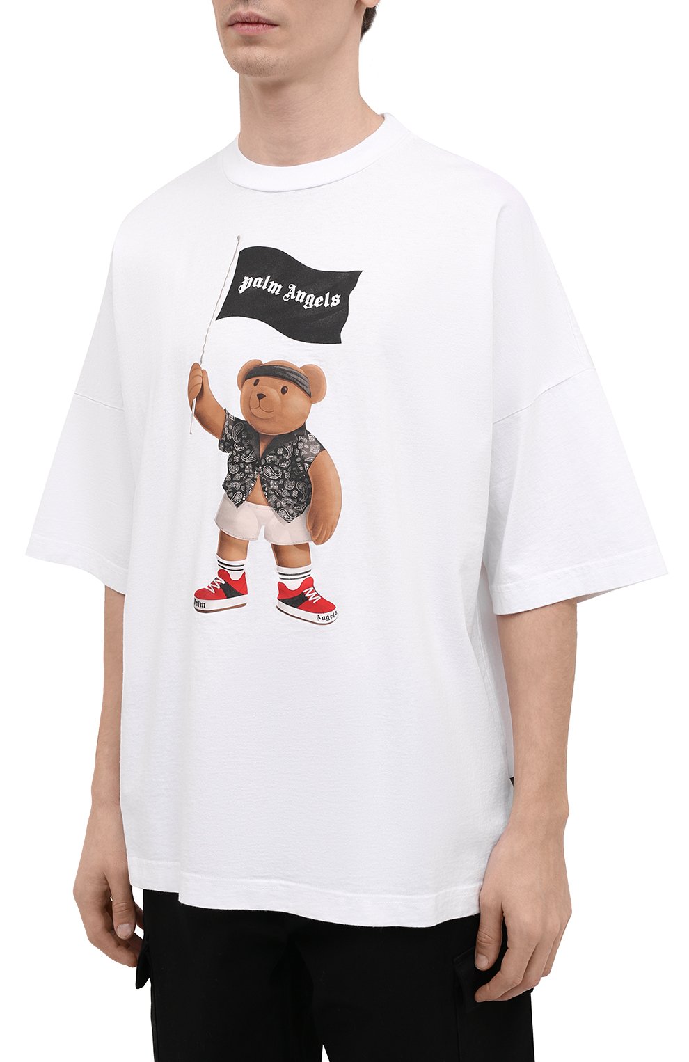 Хлопковая футболка PALM ANGELS, арт. PMAA041S21JER0060101, фото 3