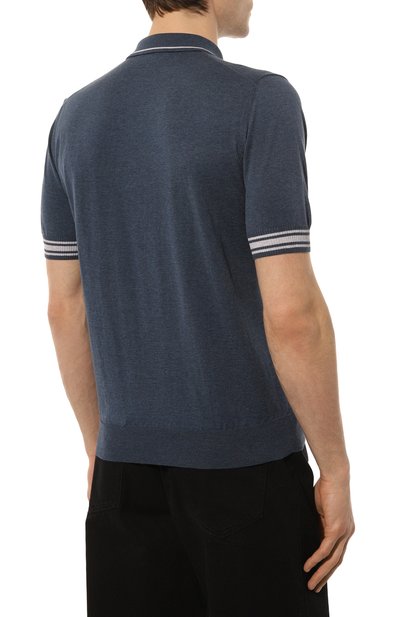 Хлопковое поло FIORONI синего цвета по цене 49700 руб., арт. MK24242C2, фото 4 Хлопковое поло FIORONI, арт. MK24242C2, фото 4