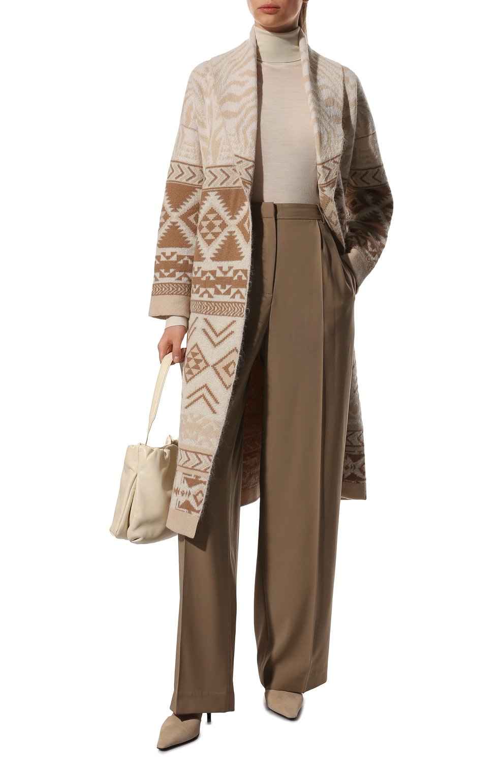 Кардиган из шерсти и шелка D.EXTERIOR бежевого цвета по цене 94100 руб., арт. 55227, фото 2 Кардиган из шерсти и шелка D.EXTERIOR, арт. 55227, фото 2
