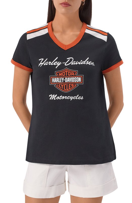 Хлопковая футболка Harley-Davidson 99012-23VW Чёрный  99012-23VW Фото 3