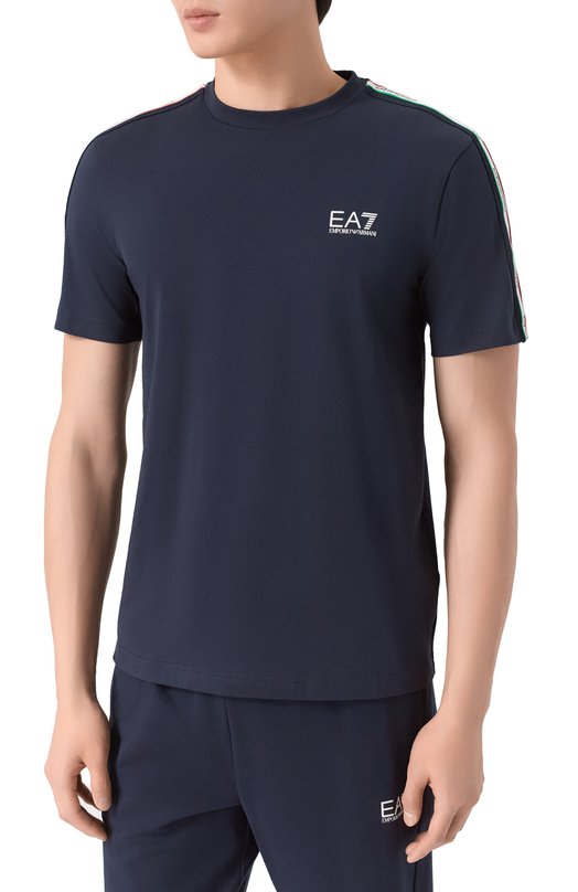 Хлопковая футболка EA7 7M001861/AF12503 Синий  7M001861/AF12503 Фото 3