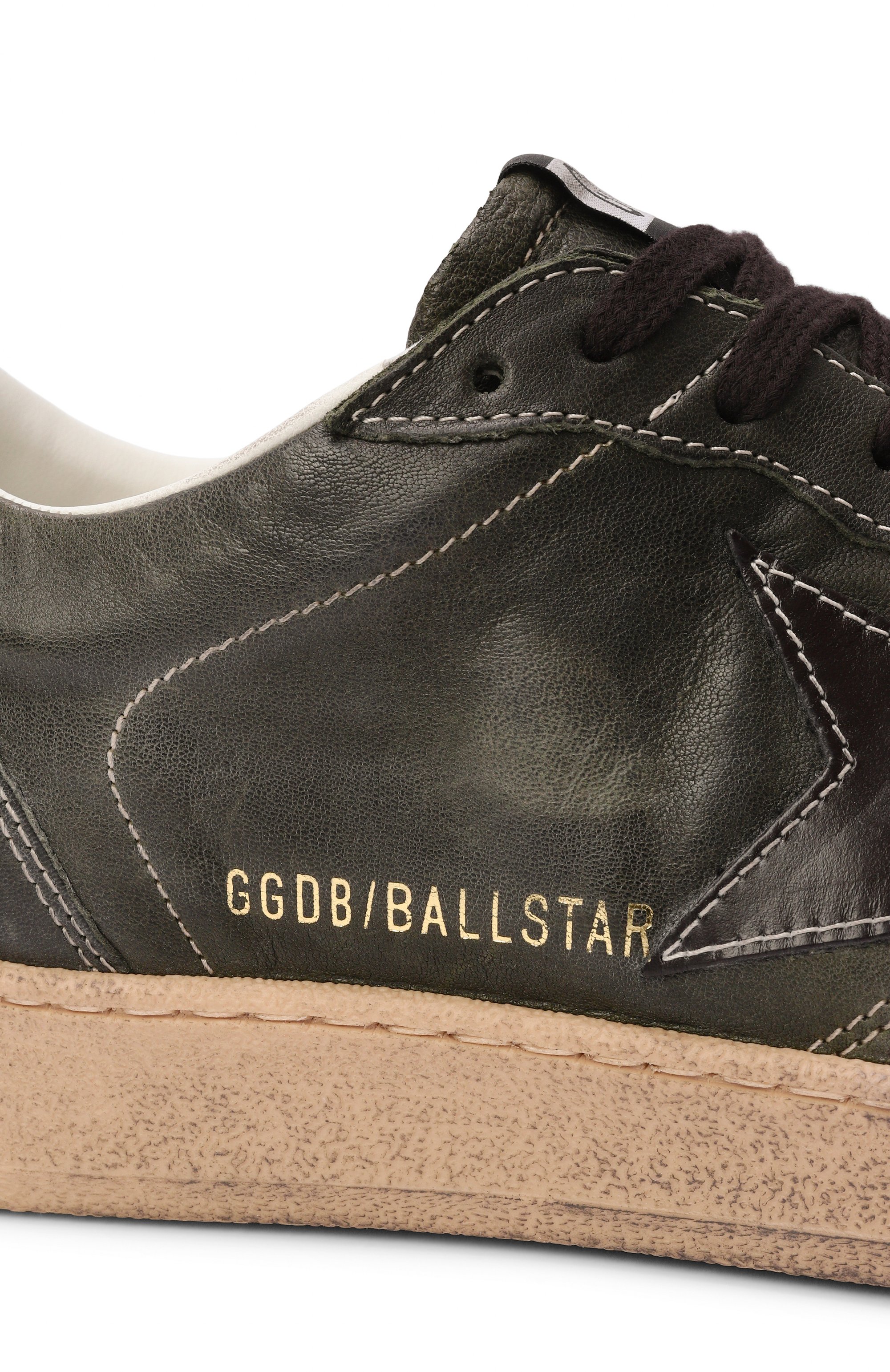Кожаные кеды ballstar GOLDEN GOOSE DELUXE BRAND темно-зеленого цвета по цене 72650 руб., арт. GMF00117.F008725, фото 7 Кожаные кеды ballstar GOLDEN GOOSE DELUXE BRAND, арт. GMF00117.F008725, фото 7