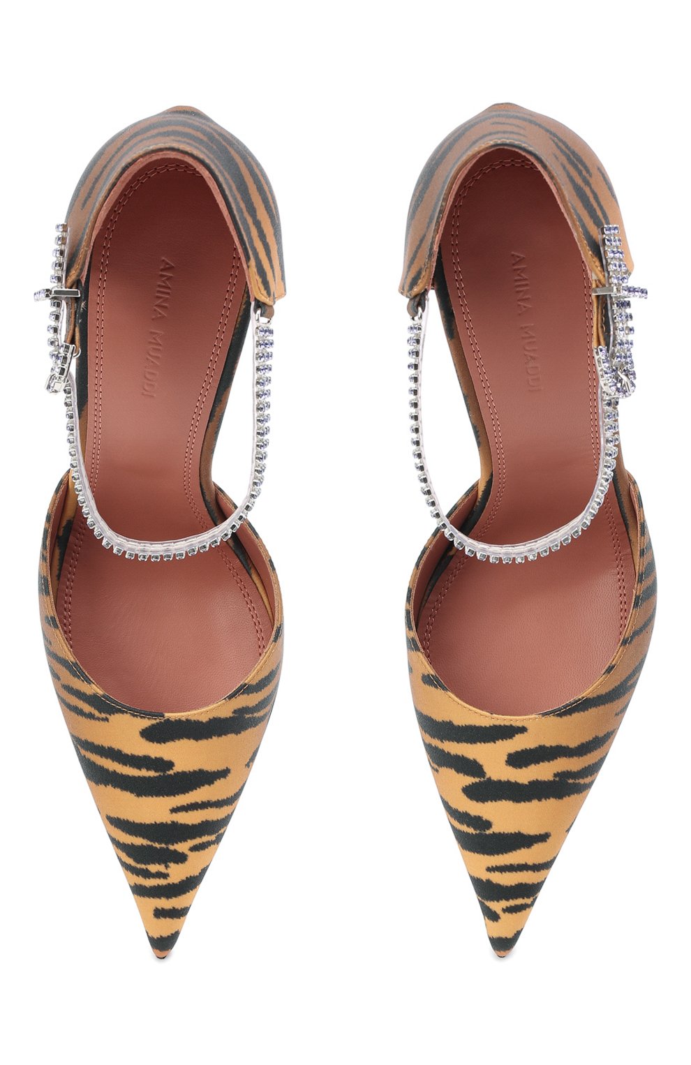 Текстильные туфли ursina AMINA MUADDI, арт. URSINA PUMP/PRINT SATIN/TIGER+TANZANITE CRYSTALS, фото 6