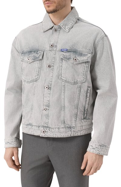 Джинсовая куртка HUGO BLUE светло-голубого цвета по цене 22450 руб., арт. 50534538, фото 3 Джинсовая куртка HUGO BLUE, арт. 50534538, фото 3