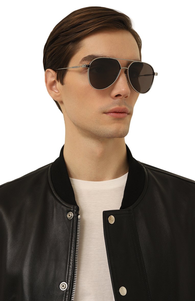 Женские солнцезащитные очки ALEXANDER MCQUEEN черного цвета, арт. AM0373S 001 | Фото 3 (Нос: Не проставлено; Региональные ограничения белый список (Axapta Mercury): Не проставлено; Материал: Металл; Тип очков: С/з; Очки форма: Авиаторы; Оптика Гендер: оптика-унисекс)