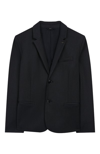 Пиджак на двух пуговицах EMPORIO ARMANI синего цвета по цене 43700 руб., арт. 6G4G01/4N38Z, фото 1 Пиджак на двух пуговицах EMPORIO ARMANI, арт. 6G4G01/4N38Z, фото 1