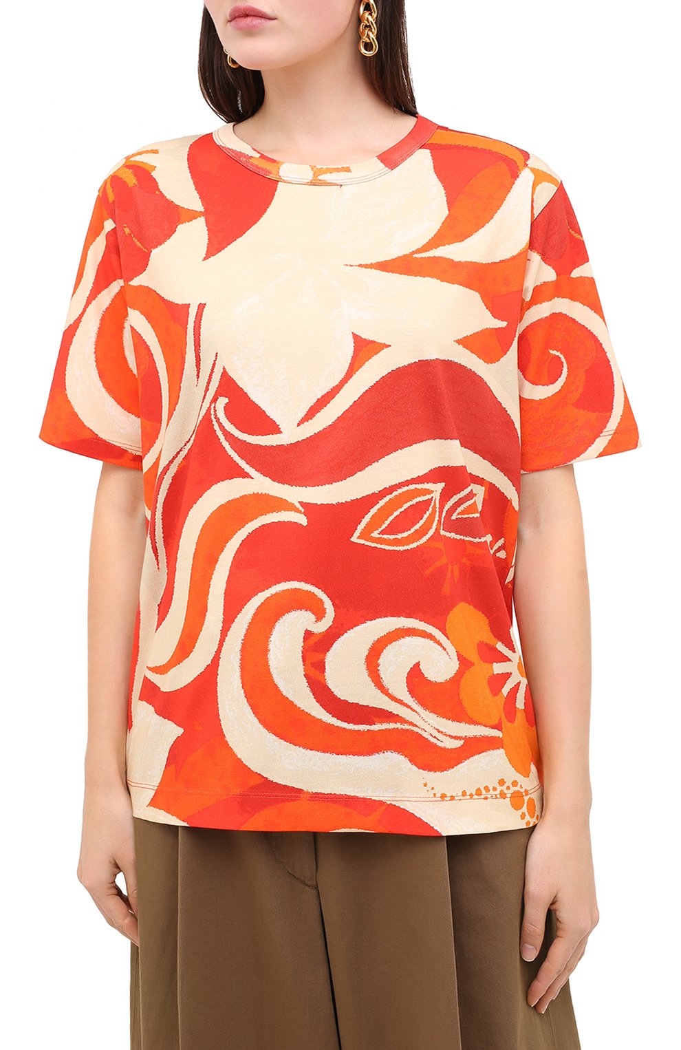 Хлопковая футболка DRIES VAN NOTEN красного цвета по цене 29800 руб., арт. 202-31118-1617, фото 3 Хлопковая футболка DRIES VAN NOTEN, арт. 202-31118-1617, фото 3