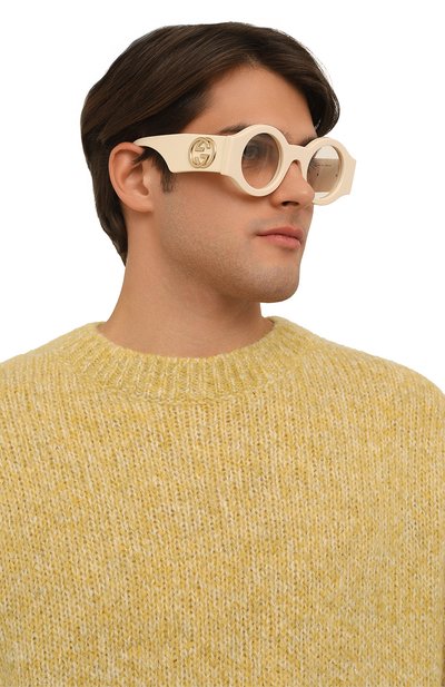 Солнцезащитные очки GUCCI кремового цвета по цене 64260 руб., арт. 596040 J0740, фото 3 Солнцезащитные очки GUCCI, арт. 596040 J0740, фото 3