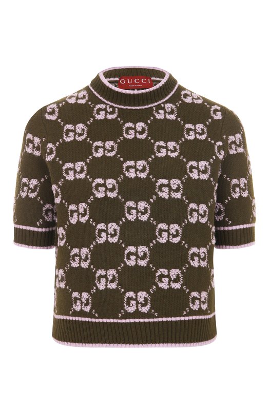 Шерстяной пуловер Gucci 770059/XKCNA Хаки 770059/XKCNA