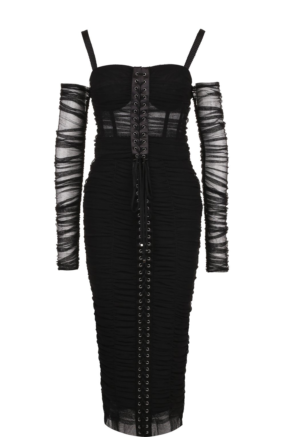 Приталенное платье со шнуровкой на бретельках DOLCE & GABBANA, арт. F6A9QT/FLEAA, фото 1