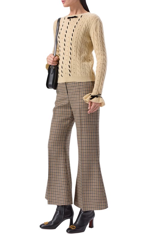 Шерстяные брюки Valentino 8B3RB6Z1/9WL Бежевый  8B3RB6Z1/9WL Фото 2