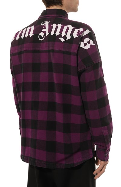 Хлопковая рубашка PALM ANGELS, арт. PMGA024F22FAB001, фото 4