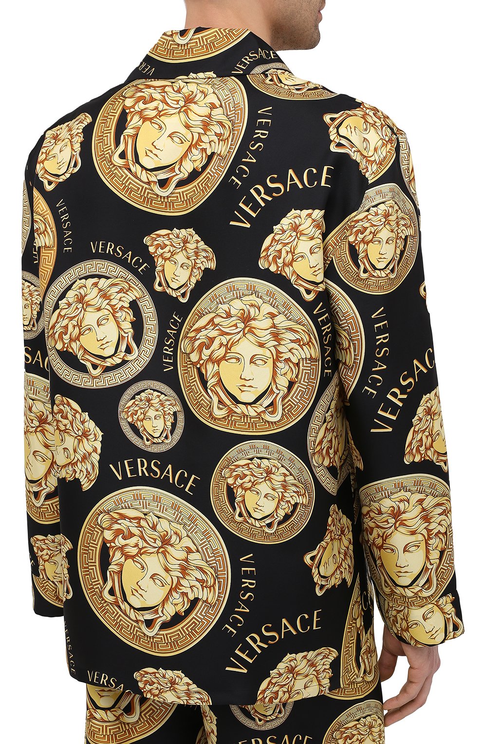 Шелковая сорочка VERSACE золотого цвета по цене 163000 руб., арт. AUU05060/1F00596, фото 4 Шелковая сорочка VERSACE, арт. AUU05060/1F00596, фото 4
