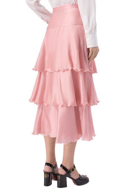 Атласная юбка VALENTINO розового цвета по цене 414500 руб., арт. 8B3RAEN0/A0S, фото 4 Атласная юбка VALENTINO, арт. 8B3RAEN0/A0S, фото 4