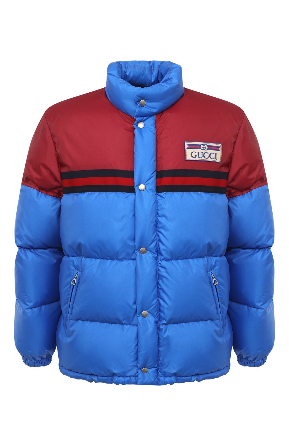 Пуховик GUCCI синего цвета по цене 285120 руб., арт. 673150 Z8AQO, фото 1 Пуховик GUCCI, арт. 673150 Z8AQO, фото 1