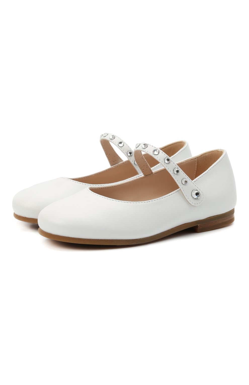 Кожаные балетки IL GUFO белого цвета по цене 21600 руб., арт. G313/VITELL0 NAPPAC0L0RS/23-26, фото 1 Кожаные балетки IL GUFO, арт. G313/VITELL0 NAPPAC0L0RS/23-26, фото 1