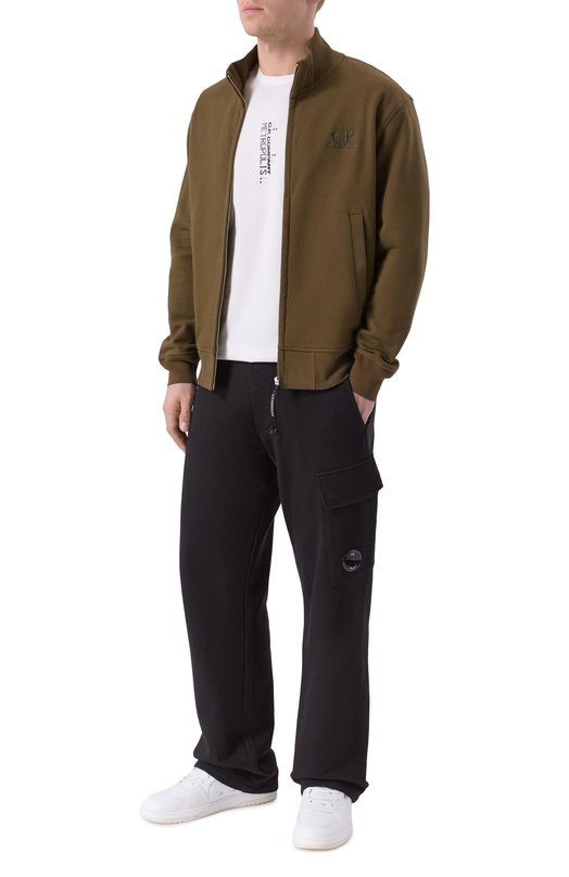 Хлопковая толстовка C.P. Company 19CMSS139A005086W Хаки  19CMSS139A005086W Фото 2