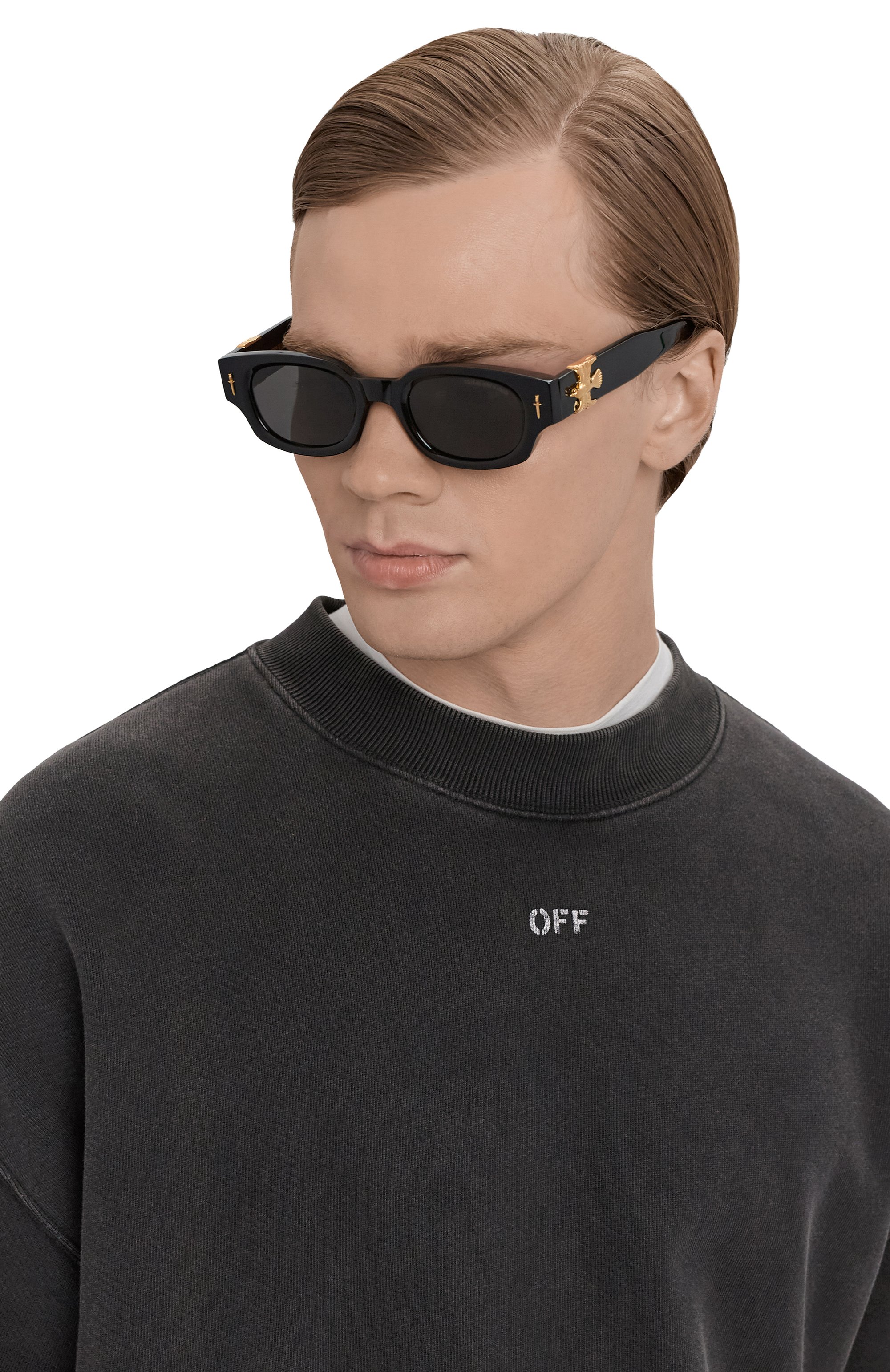 Солнцезащитные очки cutler & gross x the great frog CUTLER AND GROSS, арт. THE GREAT FR0G 004 01 BLACK G0LD, фото 2