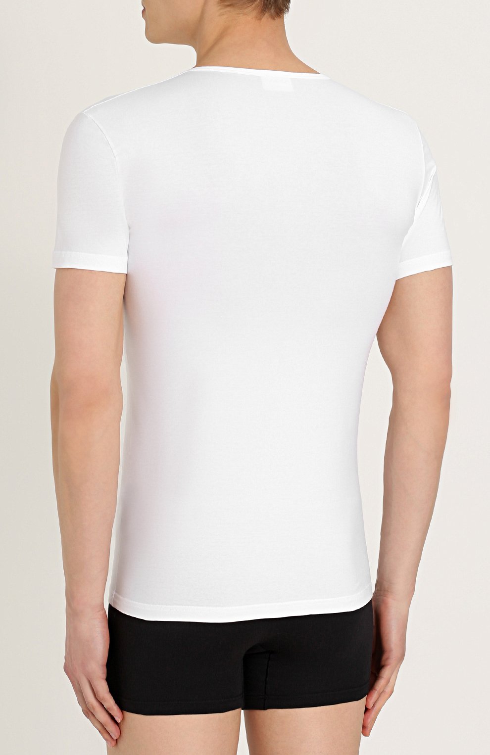 Хлопковая футболка с v-образным вырезом PEROFIL, арт. 24149, фото 4