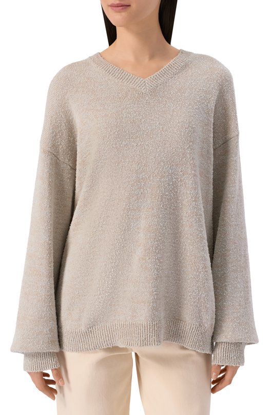 Свитер из хлопка и шерсти Maison Margiela S50HN0019/M13152 Кремовый  S50HN0019/M13152 Фото 3