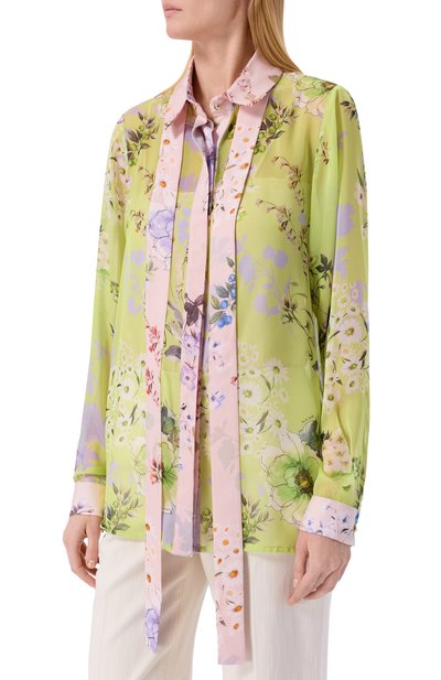 Шелковая рубашка ELIE SAAB разноцветного цвета по цене 143500 руб., арт. SH000/CH010, фото 3 Шелковая рубашка ELIE SAAB, арт. SH000/CH010, фото 3